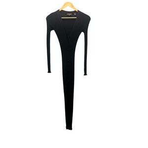 Ted Baker Black Ribber Sweater Midi Dress Size Small